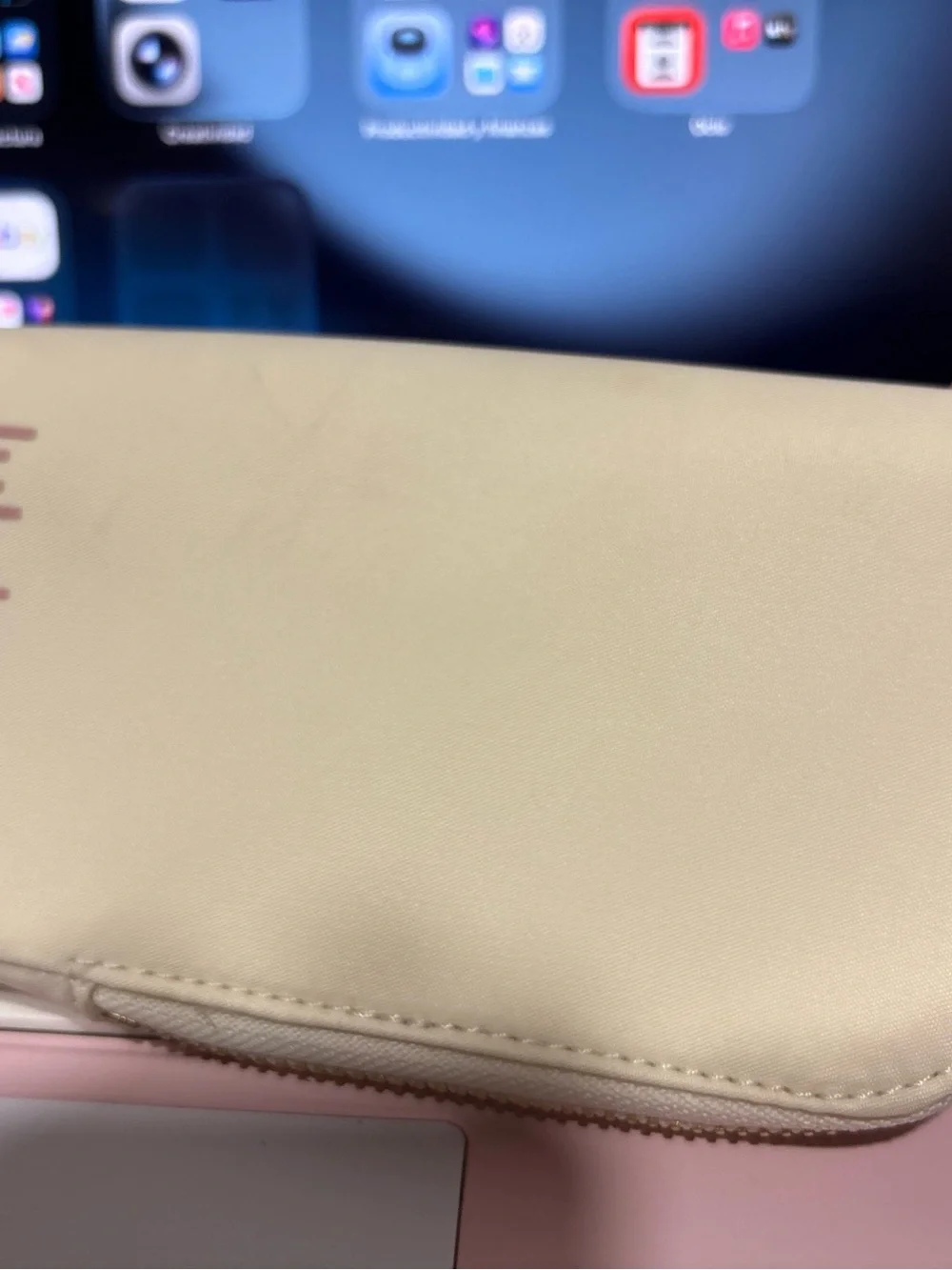 Lululemon Dual Pouch Wristlet Wallet Cream Blue 2 Piece Set